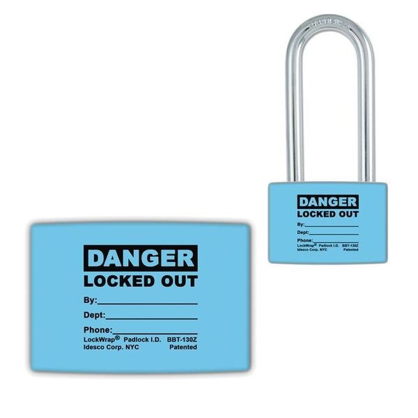 Idesco Padlock Label, 1-5/8inHx1-1/2inW, PK25, LMBBT128AAC - LMBBT128AAC