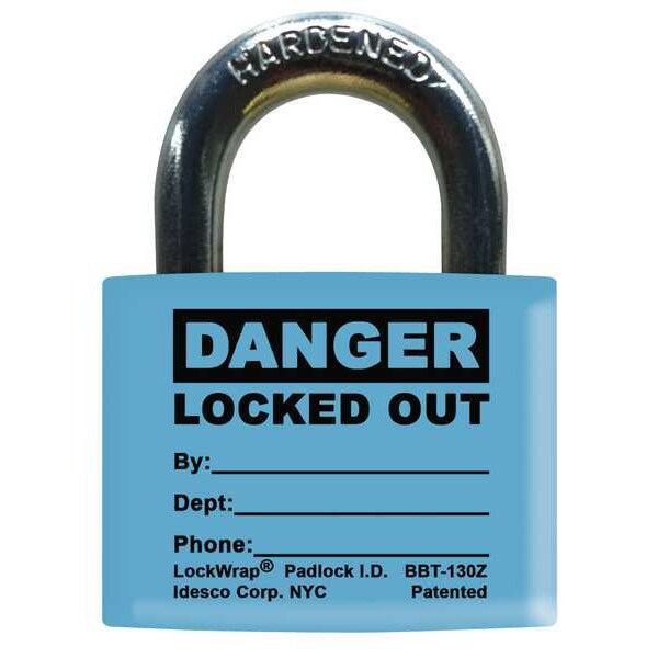 Idesco Padlock Label, 1-5/8inHx1-1/2inW, PK25, LMBBT128AAC - LMBBT128AAC