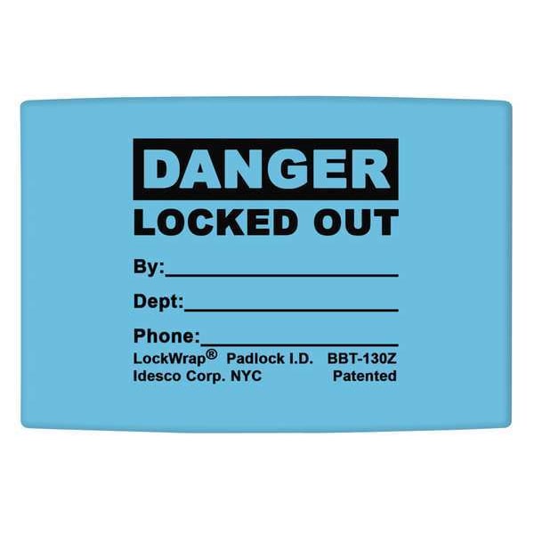 Idesco Padlock Label, 1-5/8inHx1-1/2inW, PK25, LMBBT128AAC - LMBBT128AAC