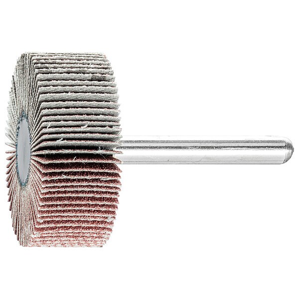 Pferd 1-1/2" x 1/2" Mounted Flap Wheel - 1/4" Shank - Aluminum Oxide - 120 Grit - 45247
