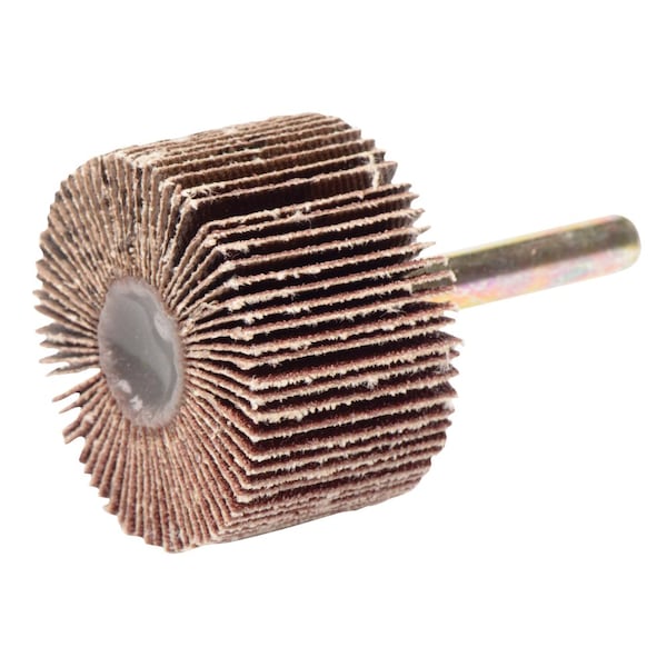 Weiler 1-1/2" x 1" Tiger Coated Abrasive Flap Wheel, 1/4" Stem, 80AO - 52010