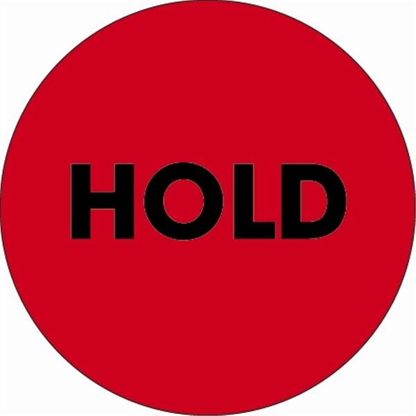 Bondad 2 in. Circle - Hold Fluorescent Red Labels - Roll of 500 - BO3349165