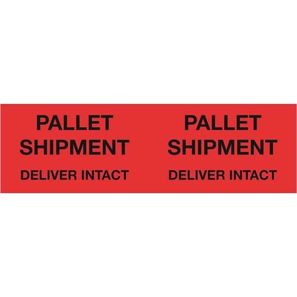 Bondad 3 x 10 in. - Pallet Shipment - Deliver Intact Fluorescent Red Labels - Roll of 500 - BO3349941
