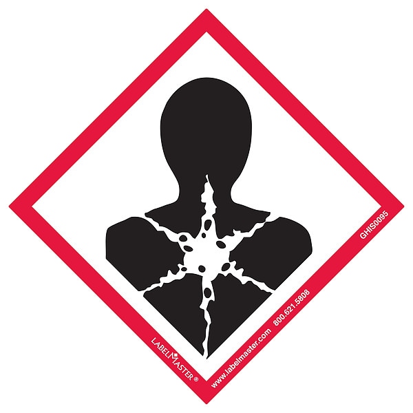 Labelmaster GHS Health Hazard Lbl, 4x4in, Polypro, PK50 - GHIS0095
