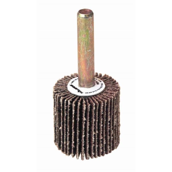 Weiler 1" x 1" x 60AO Wolverine Coated Abrasive Flap Wheel, 1/4" Stem - 30720
