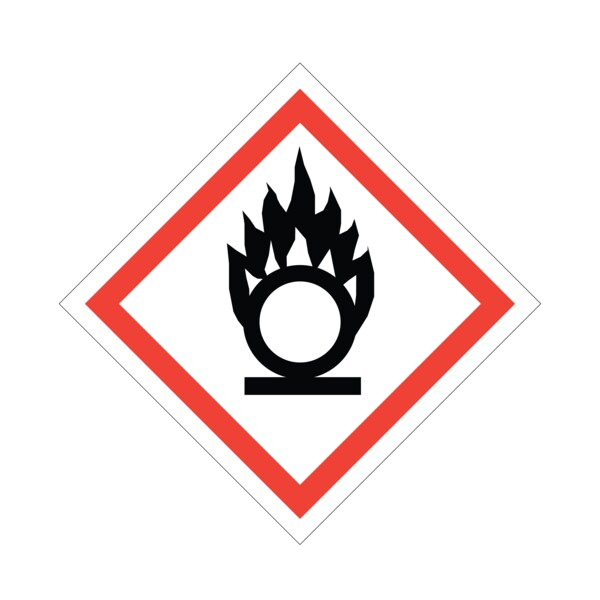 Nevs GHS Pictogram Label - Oxidising w/Laminate 10" x 10" - GHS-10-OX