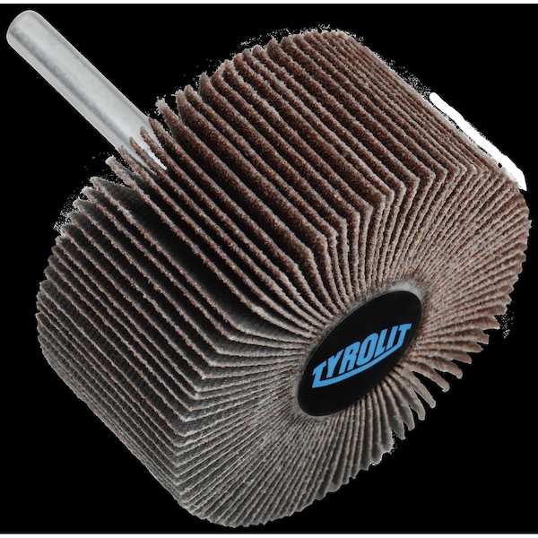 Tryolit Abrasives TYROLIT 2" x 1" x 1/4" Shank Mounted Flap Wheel, Aluminum Oxide, 60 Grit - 20019967