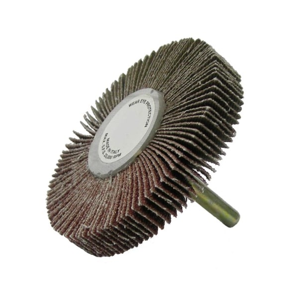 Weiler 3" x 1/2" Tiger Coated Abrasive Flap Wheel, 1/4" Stem, 60AO - 52024