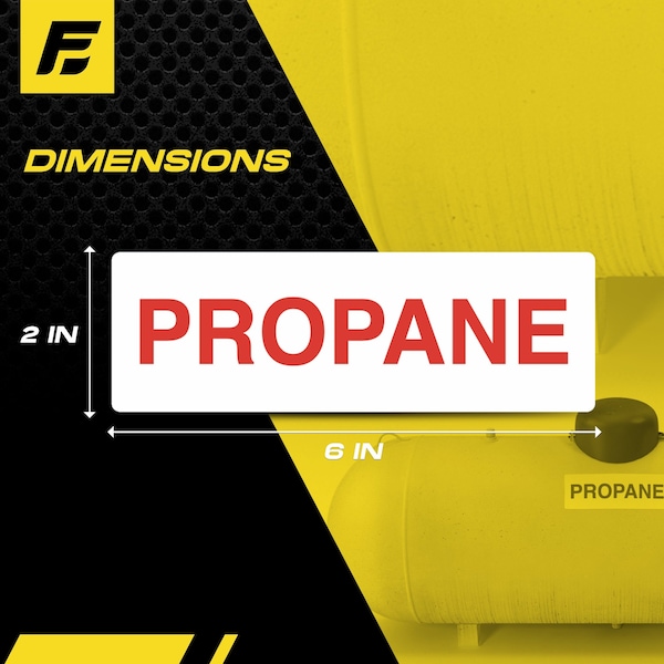 Fuel Stickers Propane Sticker, Propane Label for Tank, Container, Hvy-Dty, Safety Label, 6''x2'', 10PK - Z-262PRO-10PK