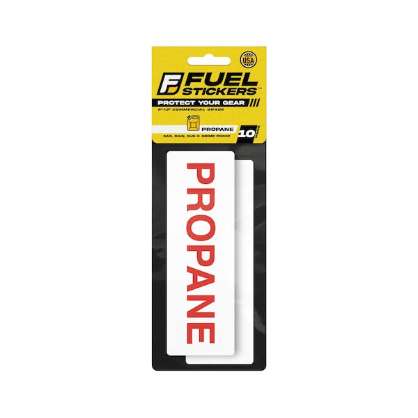 Fuel Stickers Propane Sticker, Propane Label for Tank, Container, Hvy-Dty, Safety Label, 6''x2'', 10PK - Z-262PRO-10PK