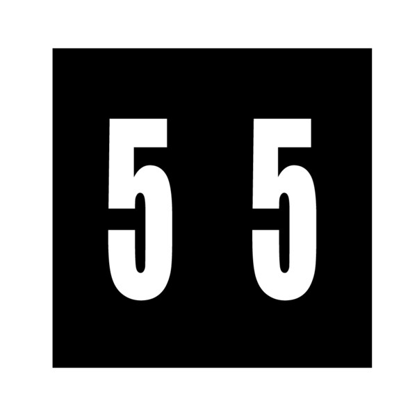 Nevs Ames - Filing Labels - Large - Number 5 1-7/8" x 1-7/8" Black - XN-AL-LG #5