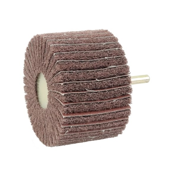 Weiler 3" x 2" Non-Woven Stem-Mounted Interleaf Flap Wheel, 120AO, 1/4" Stem - 54509