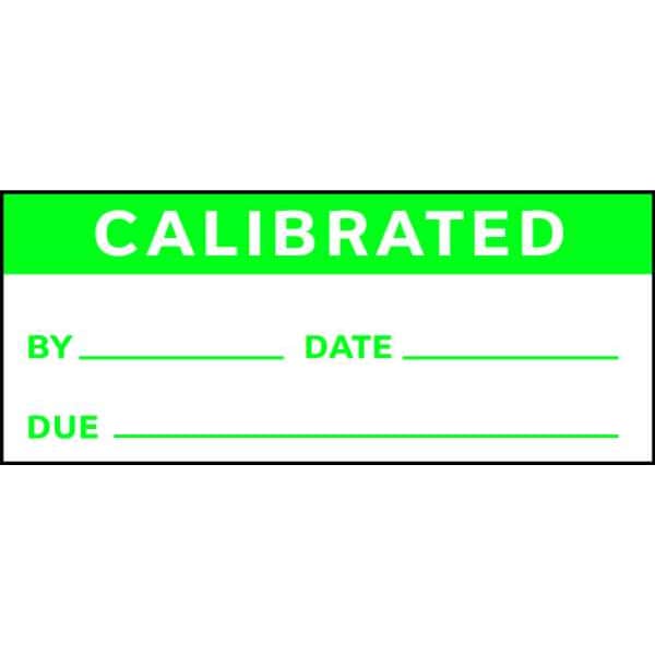 Stranco Calibration Label, ENG, Green/White, PK225, TC3-21003 - TC3-21003