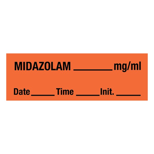 Nevs Midazolam_mg/ml DTI 1/2 x 500 Orange w/Black - SANT-123