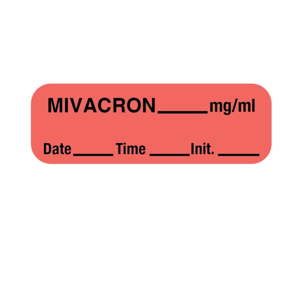 Nevs Label, Mivacron 1/2" x 1-1/2" Flr Red w/Black - LANT-1502D