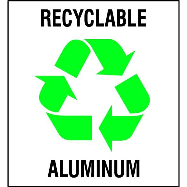 Brady Recycling Label, 10 In. W, 10 In. H, PK5, 20634LFLS - 20634LFLS