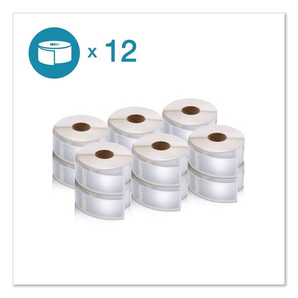 Dymo LW Multipurpose Labels, 1" x 2.13", White, 500/Roll, PK12 - 2050821
