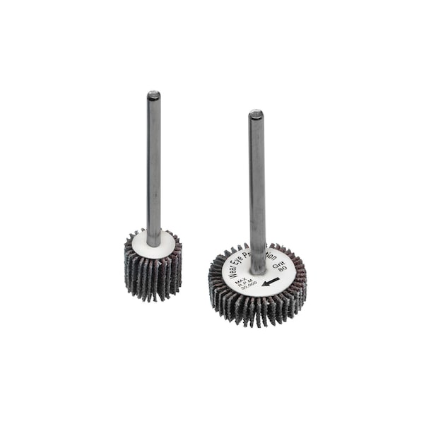 A-Prime Premium Cut Mini Aluminum Oxide Flap Wheels, 1/8 Shank, 5/8in x 5/8, Grit 320, 10PK - 10190