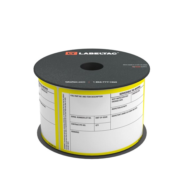 Labeltac Military Condition Tags 3in x 5in, 200 labels per roll Form, DD1574, Yellow - LT35MCT01