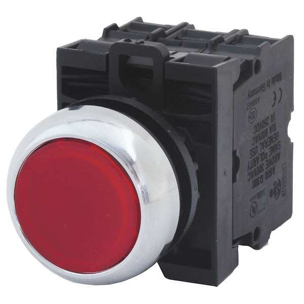 Botón pulsador iluminado de Eaton, 22 mm, 1NA/1NC, Rojo - M22M-DL-R-K11-230R