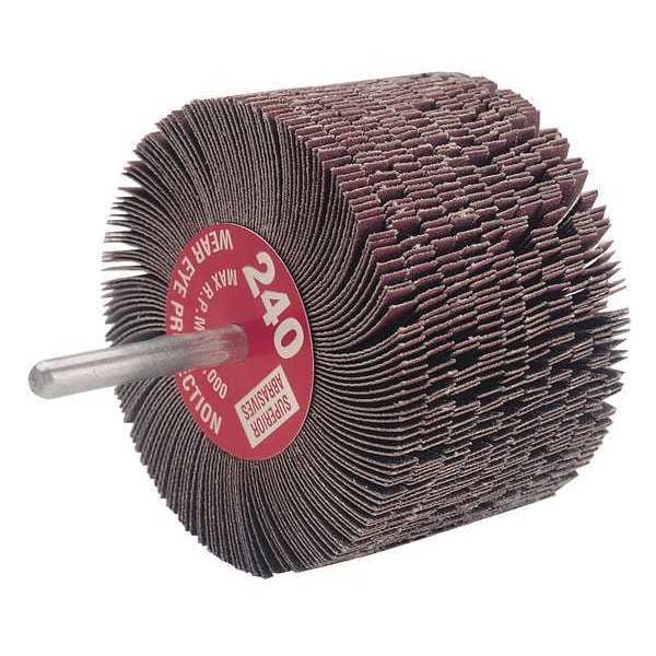 Superior Abrasives Flap Mop Mtd, 2.5x1.5x1/4, A/O, Grit 120 - A009547