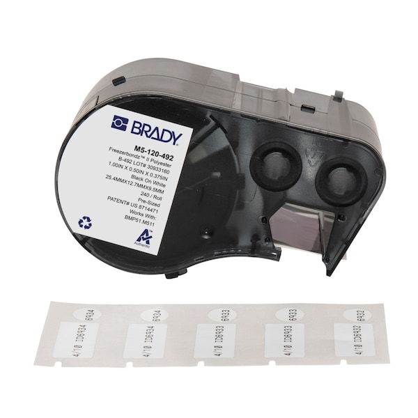 Brady Precut Label Cartridge, White, Matte - M5-120-492