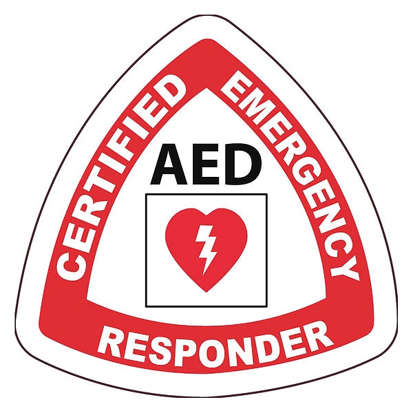 Nmc Certified Emergency Responder Hard Hat Label, Pk25, Material: Reflective Vinyl Sheeting - HH134R