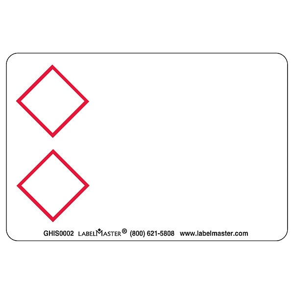 Labelmaster Two Red Diamonds Label, 3"Hx2"W, PK500 - GHIS0002
