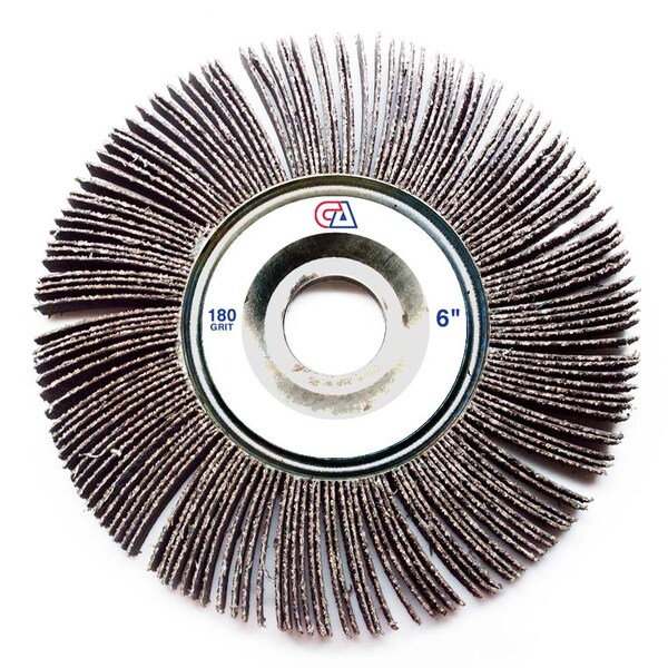 Continental Abrasives 6" x 1/2" x 1" Unmounted 180 Grit Aluminum Oxide Flap Wheel - FW-612180