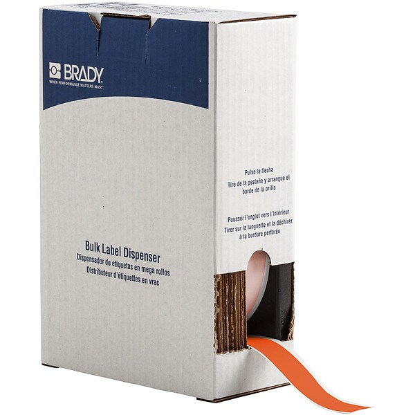 Brady Label, 1 in W, Outdoor, Orange - BM7C-1000-584-OR