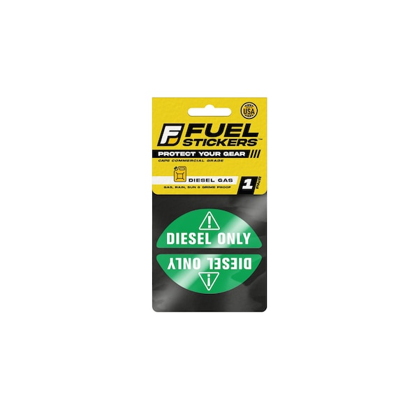 Fuel Stickers Diesel Label  for Fuel Cap:  Fleet Trucks, Box Truck, Van, Hvy-Dty, Ultra-Durable 1 Pair - Z-GCDG