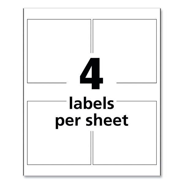 Avery UltraDuty Chemical Waterproof and UV Resistant Labels, 4x4, Wht, PK200 - 60524