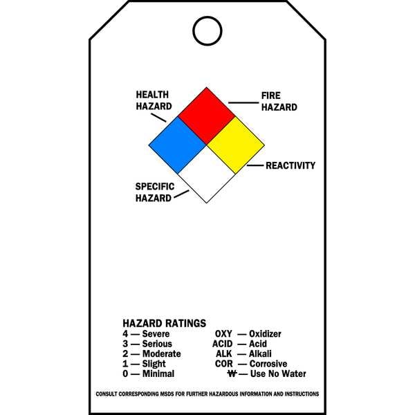 Brady Accdnt Prvntn Tag, Poly, NFPA Diamond, PK25, 99202 - 99202