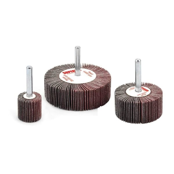 Superior Abrasives Superior Abrasives Flap Wheel Mandrel 2-1/2 x 1 x 1/4 Aluminum Oxide Medium - 10136