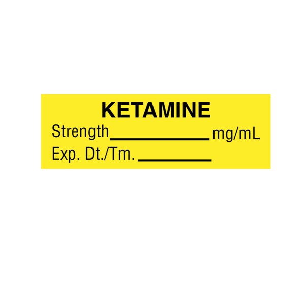 Nevs Tape, Ketamine, Strength_mg/mL Exp., DT 1/2 x 1-1/2 Yellow w/Black - VW-0131