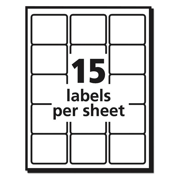 Avery Durable Permanent ID Labels w/TrueBlock, Laser, 2x2.63, White, PK750 - 06578
