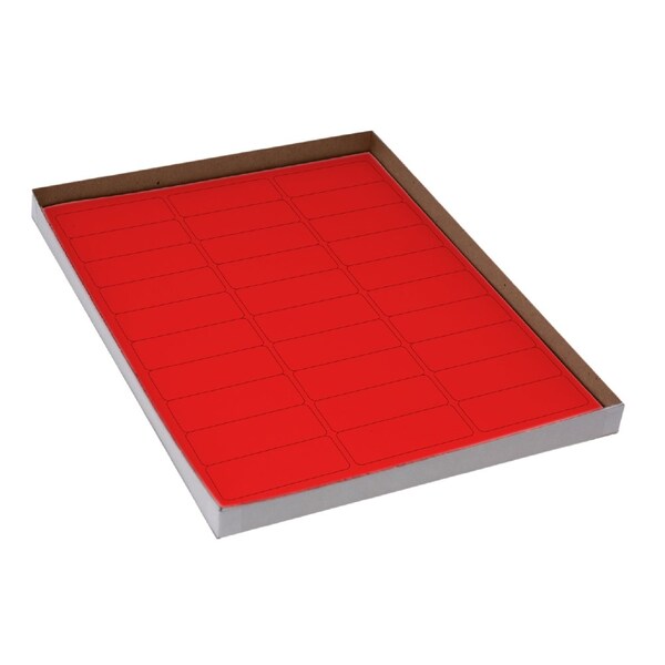 Globe Scientific Label Sheets, Cryo, 67x25mm, for Racks and Boxes, 20 Sheets, 30 Labels per Sheet, Red, 600PK - LCS-67X25R