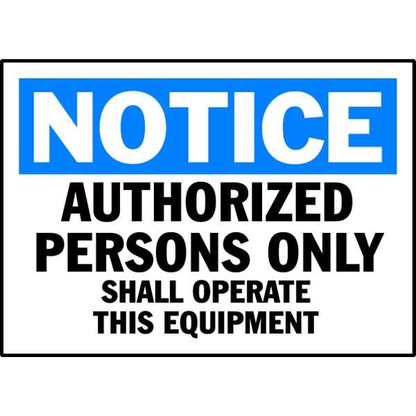 Brady Equipment Label, 3-1/2 In. H, 5 In. W, PK5, 86259 - 86259