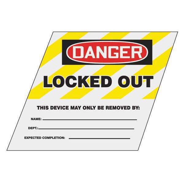 Accuform Ball Valve Lockout Label, 1-1/2 In. H, KDD492YL - KDD492YL