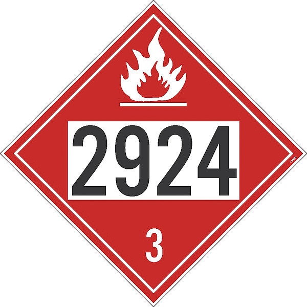 Nmc Four Digit 2924 Placard, Pk100, Material: Pressure Sensitive Removable Vinyl .0045 - DL650PR100