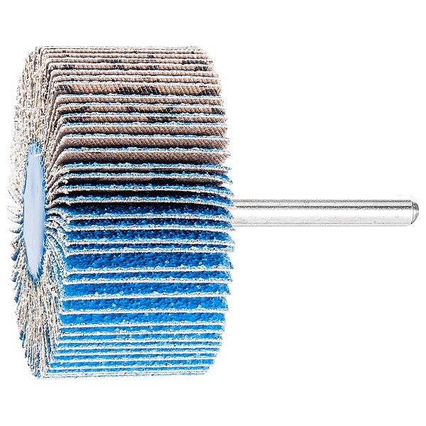 Pferd 2-1/2" x 1" Mounted Flap Wheel - 1/4" Shank - Zirconia Z-COOL - 60 Grit, INOX - 45477