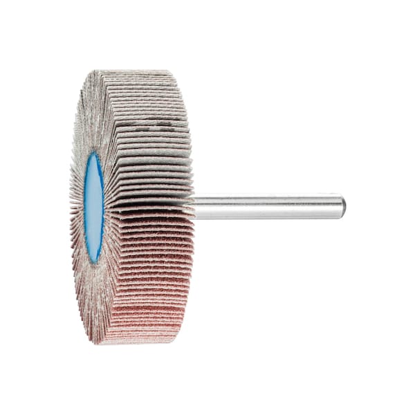 Pferd 2-1/2" x 1/2" Mounted Flap Wheel - 1/4" Shank - Aluminum Oxide - 120 Grit - 45266