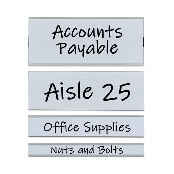 C-Line Products Clear Magnetic Label Holders, Side Load, 6 x 2, Clear, PK10 - 87820