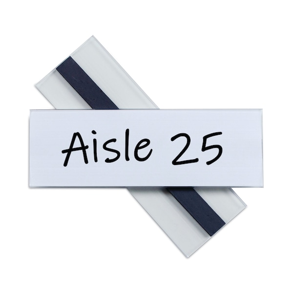 C-Line Products Clear Magnetic Label Holders, Side Load, 6 x 2, Clear, PK10 - 87820