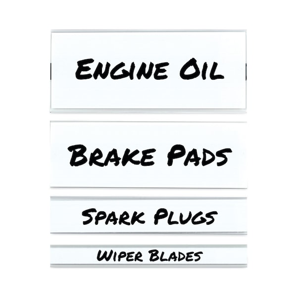 C-Line Products Clear Magnetic Label Holders, Side Load, 6 x 2, Clear, PK10 - 87820
