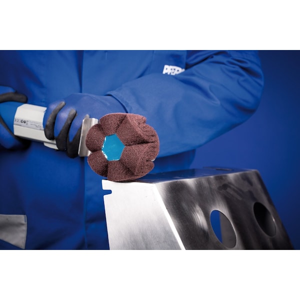 Pferd 4" x 2" POLINOX Non-Woven Finishing Drum - 5/8-11 Thread, PNG, A/O 180 Grit - 43025