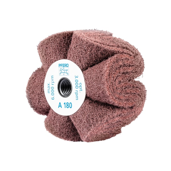 Pferd 4" x 2" POLINOX Non-Woven Finishing Drum - 5/8-11 Thread, PNG, A/O 180 Grit - 43025