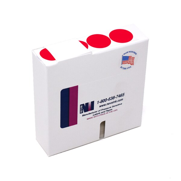Nevs 1" Color Coding Dots Red - Roll Form - DOT-10RL RED