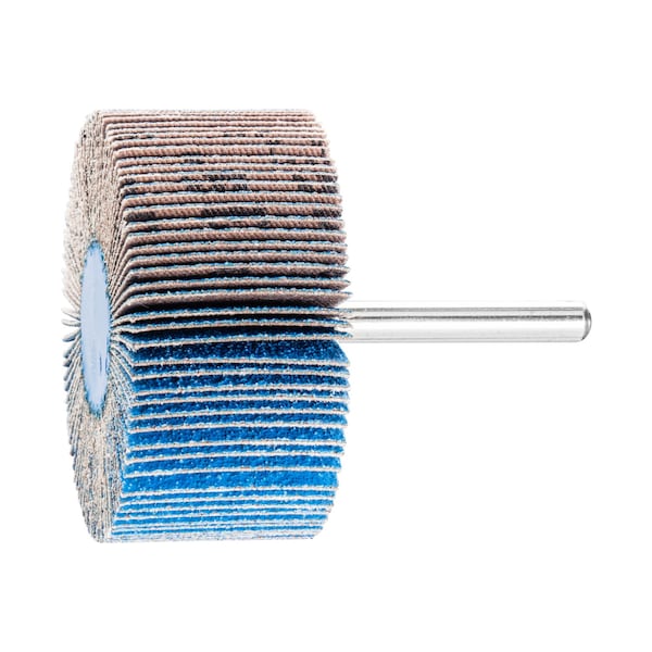 Pferd 2-1/2" x 1" Mounted Flap Wheel - 1/4" Shank - Zirconia Z-COOL - 80 Grit, INOX - 45478