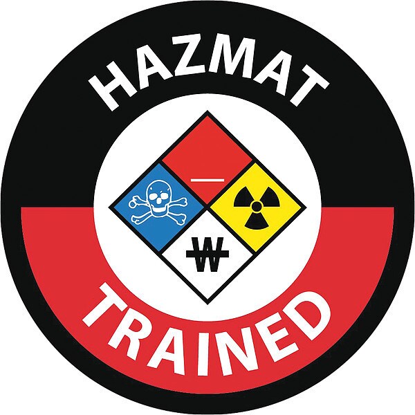 Nmc Hazmat Emergency Responder Hard Hat Label, Pk25, Material: Pressure Sensitive Vinyl .002 - HH139